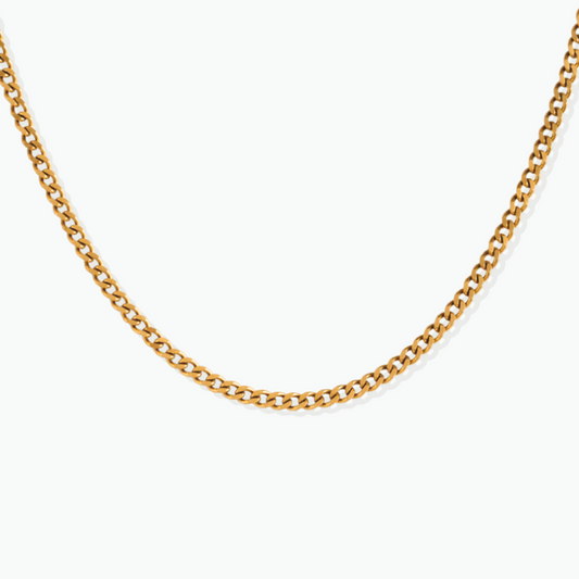 Sierra: Cuban Chain 18k Gold Plated Stainless Steel Necklace