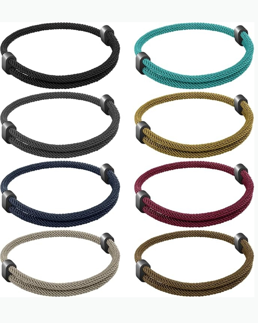 Crystal Braided Rope Cord Bracelet for Men Women, Nautical Beach Surf Bracelets