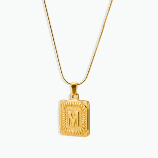 Sydney: English Letter 18K Gold Plated & Silver Stainless Steel Necklace