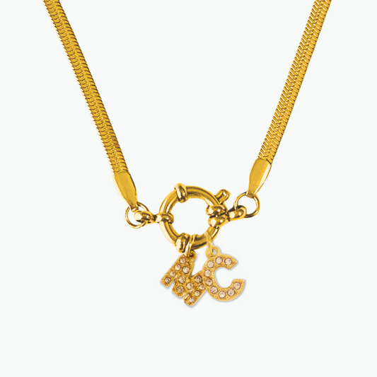 Teagan: Charms and Snake Chain Necklace 18K Gold Plated Stainless Steel