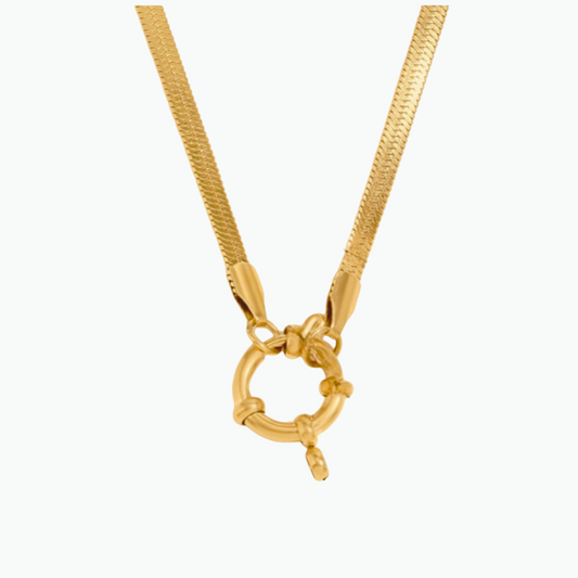 Teagan: Charm Snake Chain Necklace 18K Gold Plated Stainless Steel