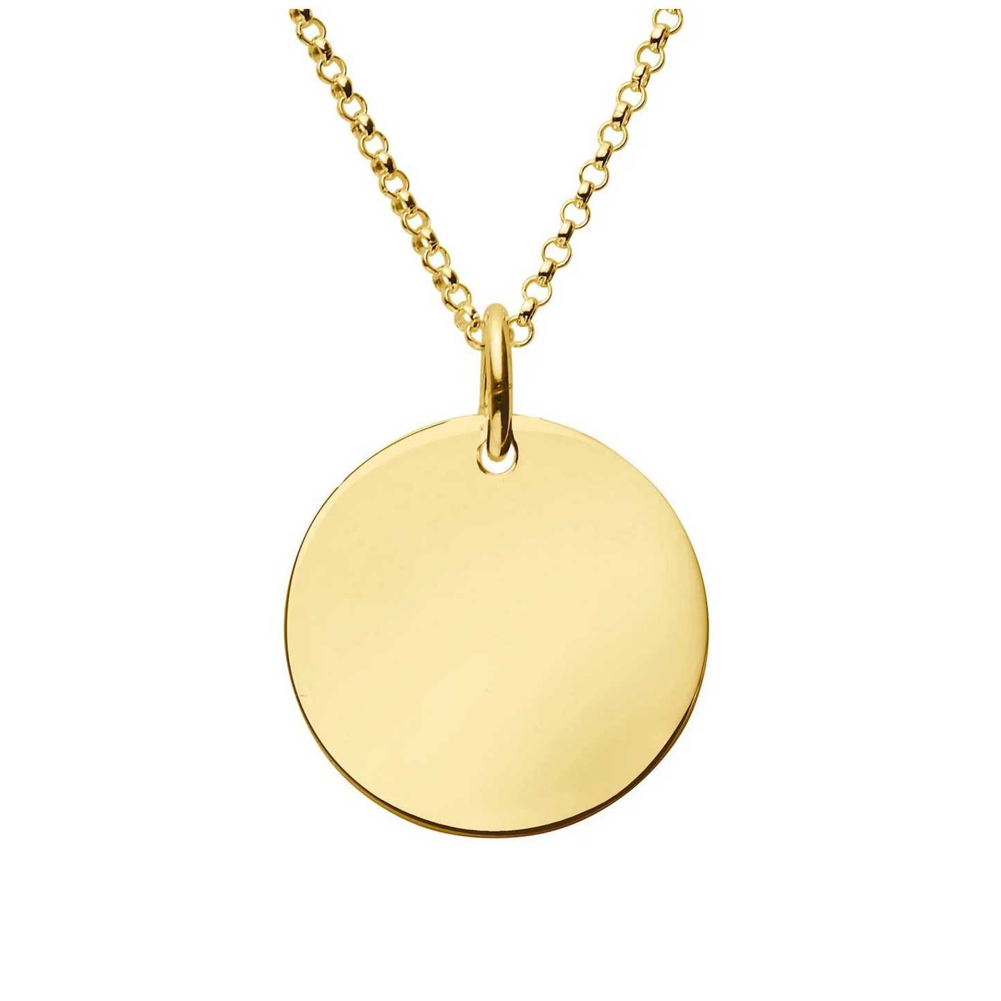 Inbar Engraved Customized Circle Pendant Necklace gold