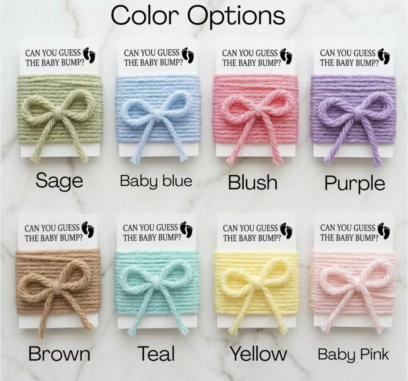 Baby Shower Game Cards with String