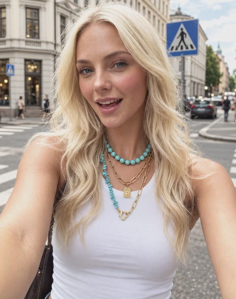 The Soleil Turquoise Layered Statement Necklace