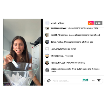 Ticket for Live Raffle in TikTok & Insta to name a jewelry piece