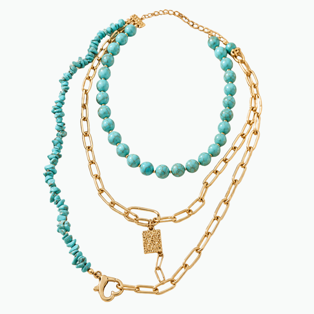 The Soleil Turquoise Layered Statement Necklace