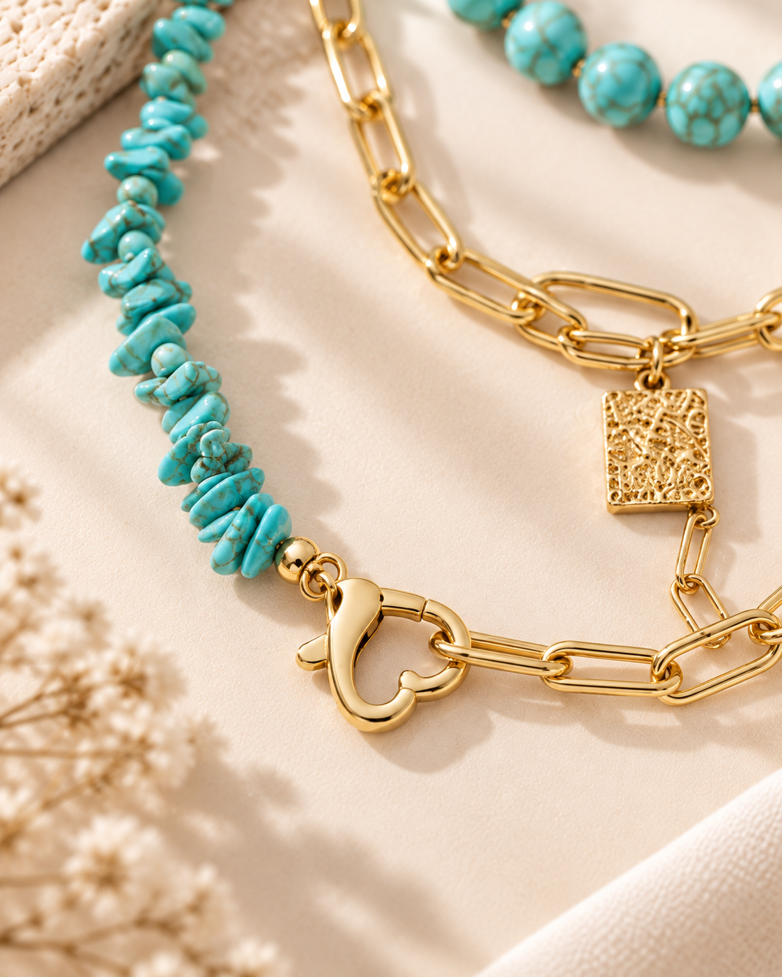 The Soleil Turquoise Layered Statement Necklace